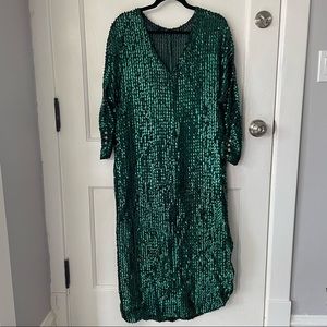 Vintage Sequin Green Dress